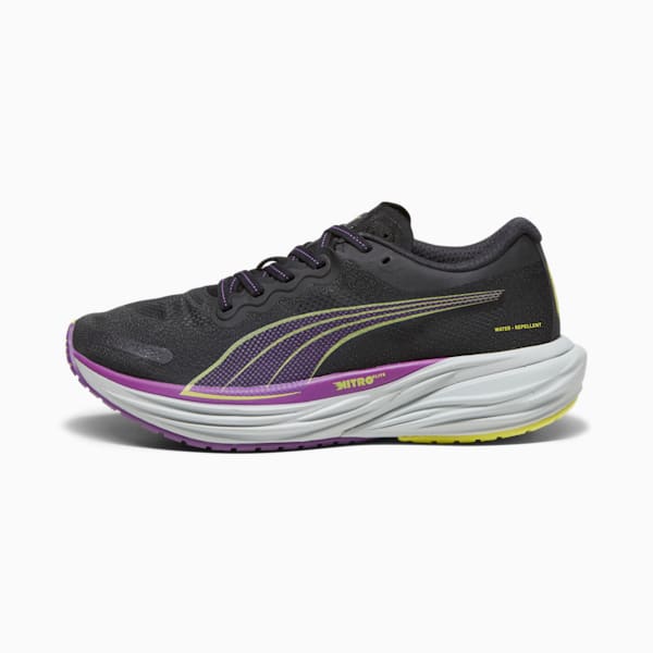 Tenis para correr Deviate NITRO™ 2 para mujer, PUMA Black-Purple Pop-Yellow Burst, extralarge